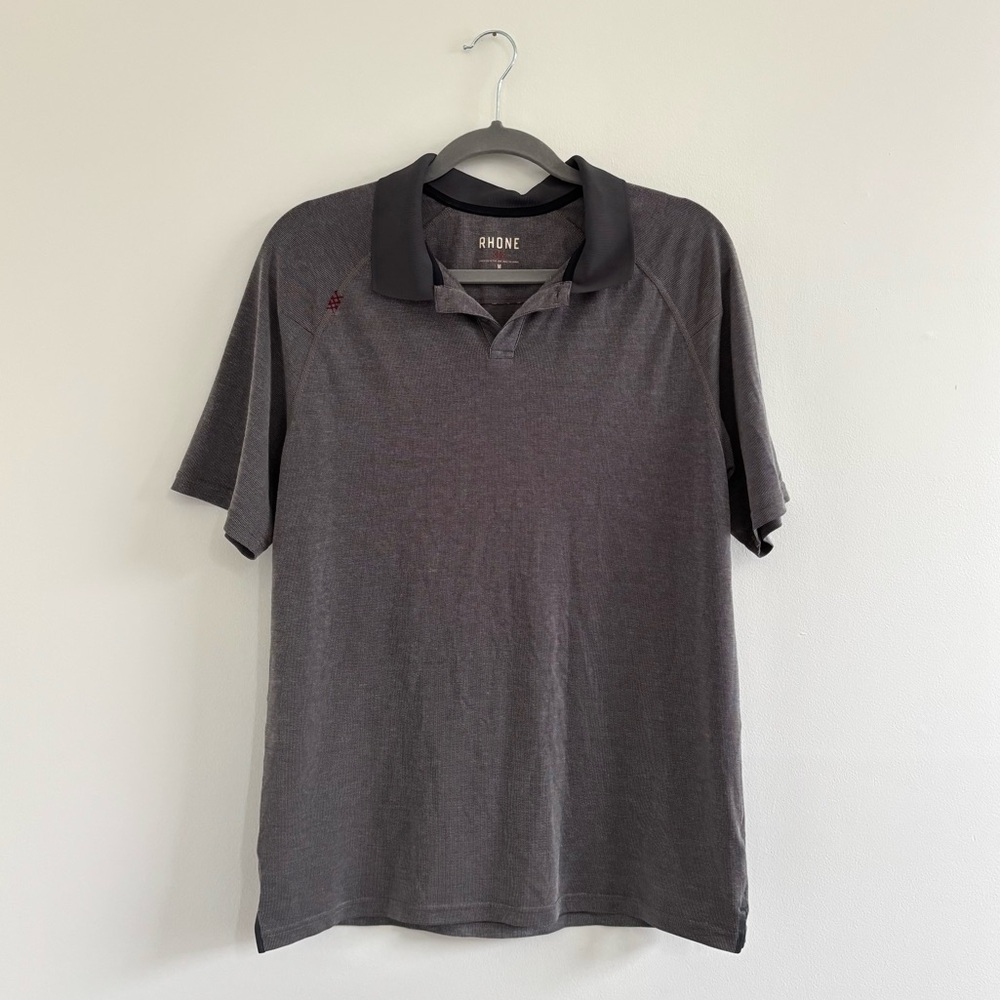 Rhone Delta Pique Polo Grey Men’s Size Medium Golf Athletic Performance